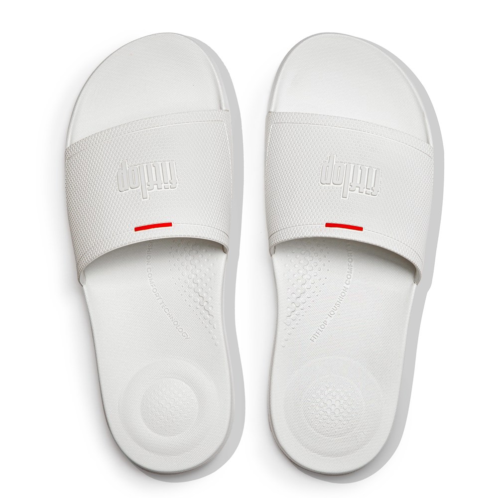 Fitflop Mens Slides - Iqushion Pool - White - 926-ZNUKLG
